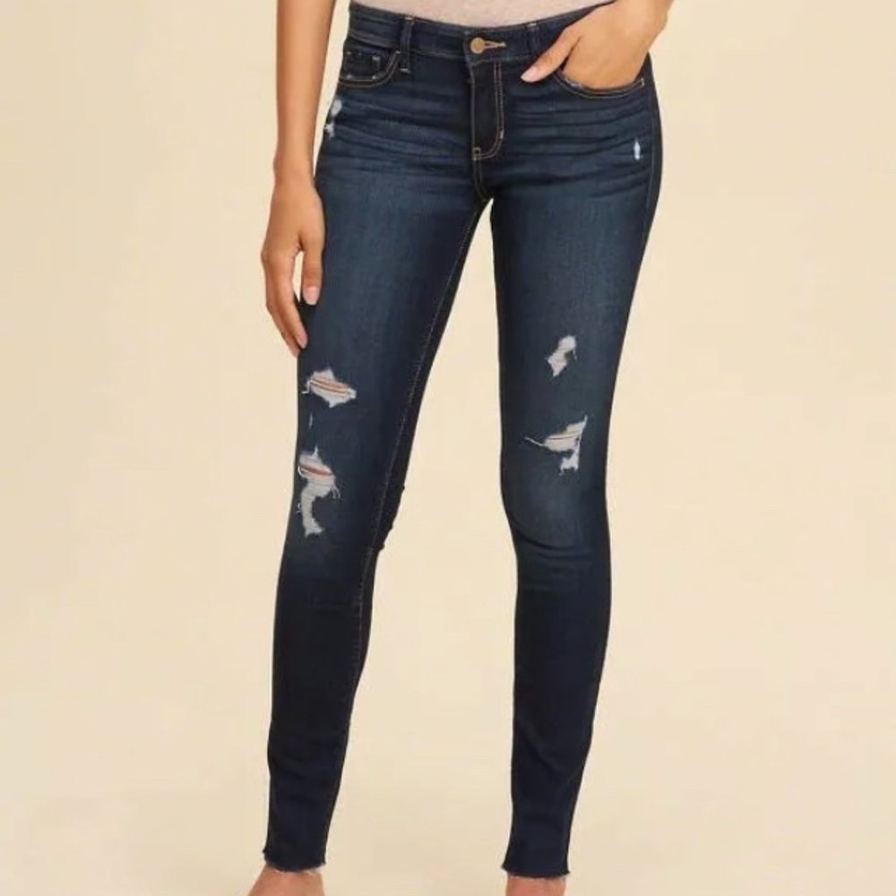Low Rise Super Skinny Blue Jeans